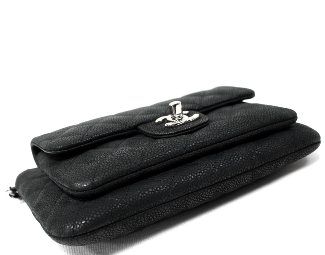 daily zip iridescent caviar leather crossbody bag
