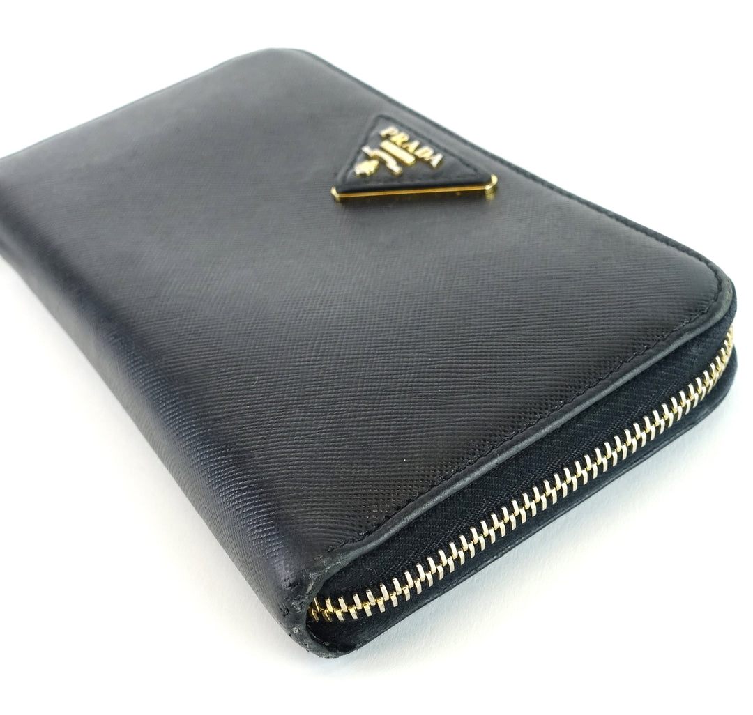 zip around saffiano leather wallet