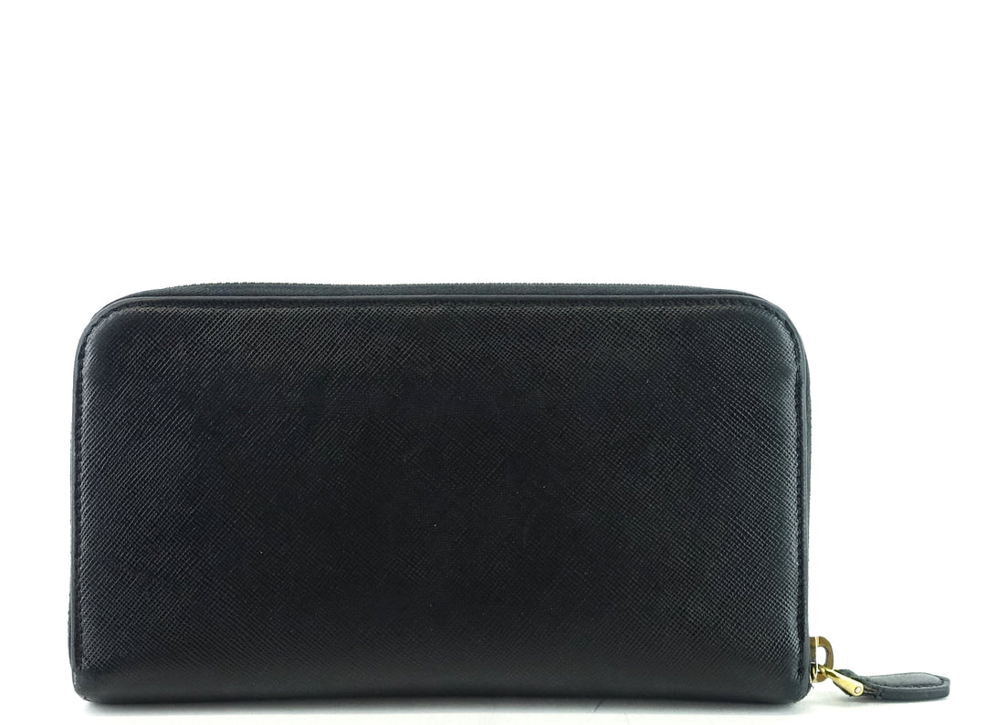 zip around saffiano leather wallet