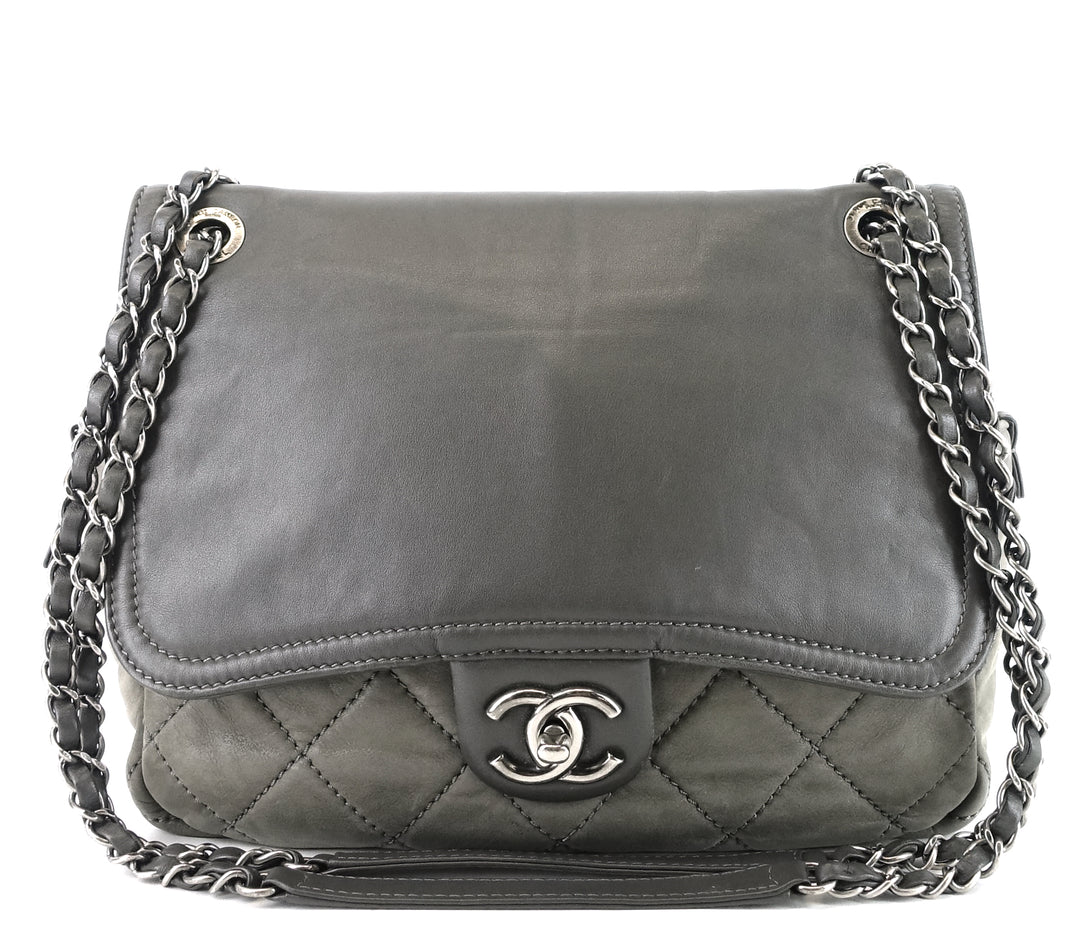 cc flap quilted leather bag