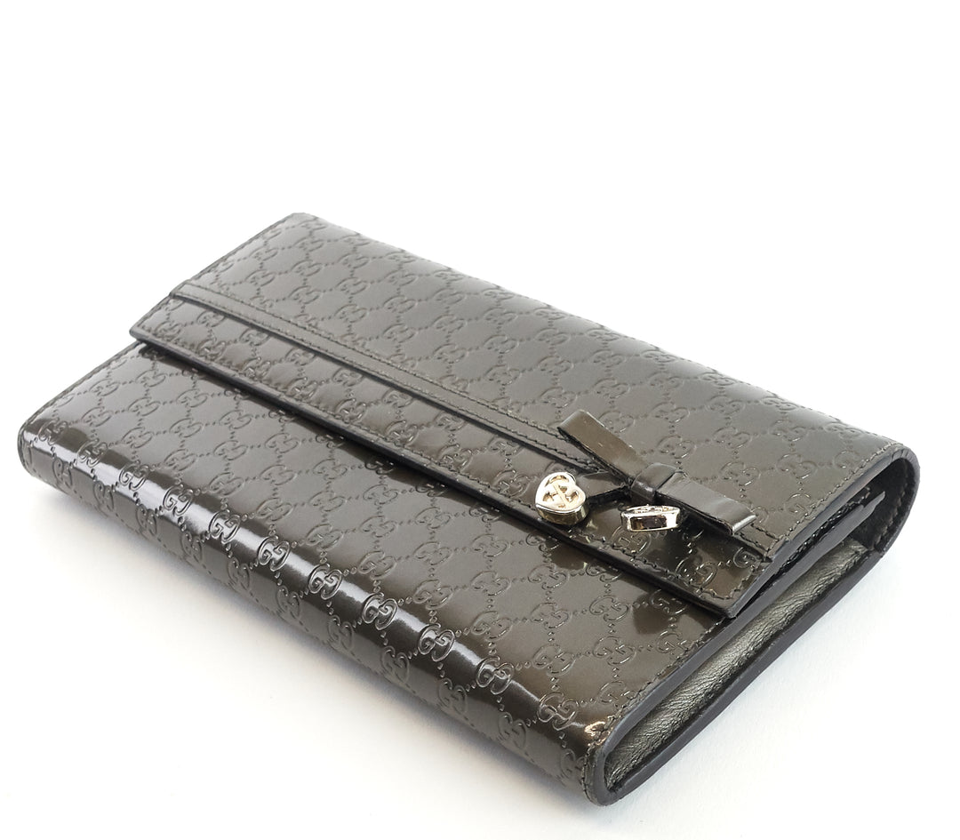candy shine microguccissima patent leather wallet