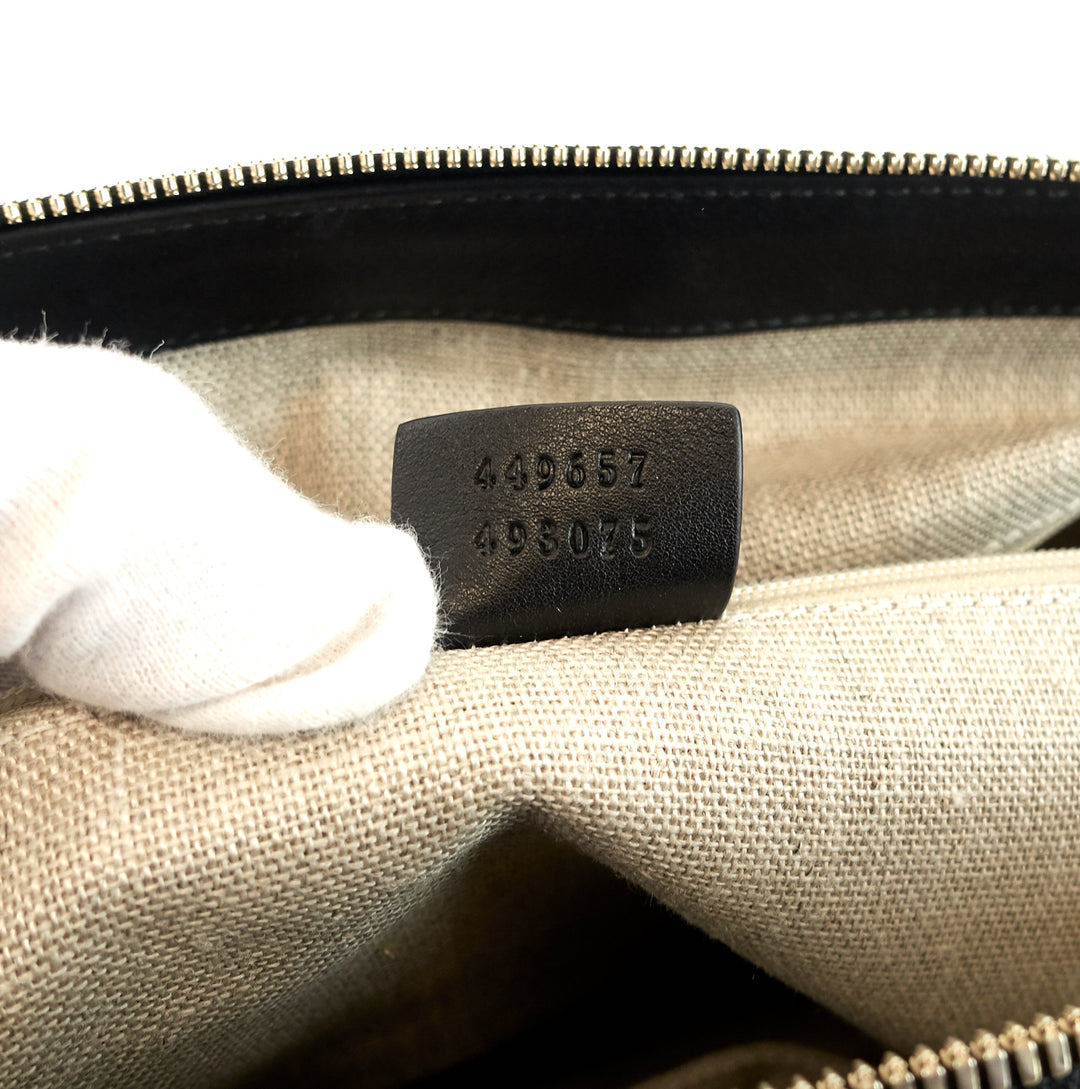 dome microguccissima leather satchel bag