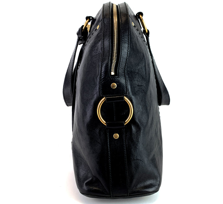 muse oversized black leather bag