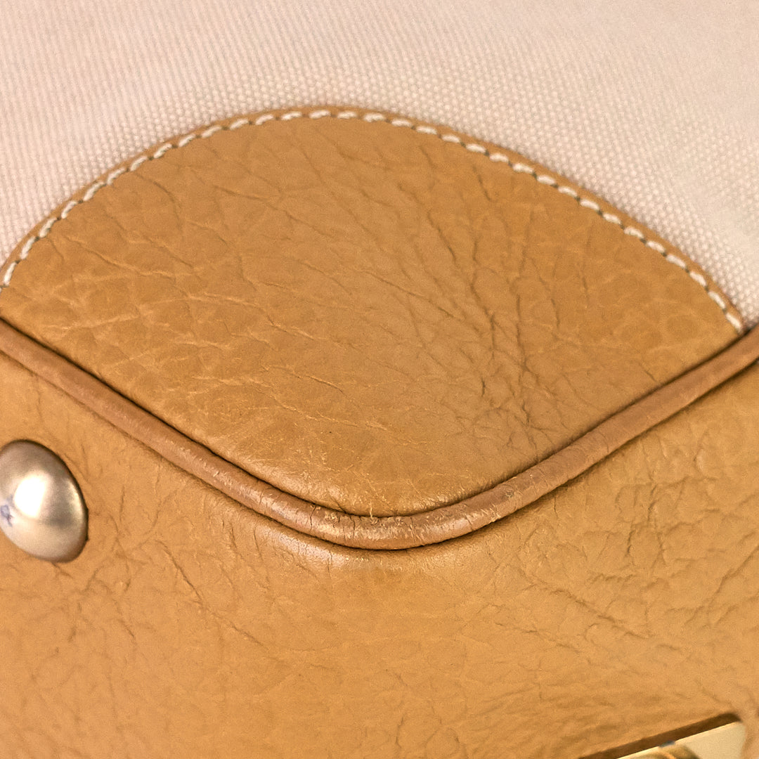 canvas and leather shoulder bag