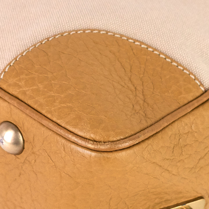 canvas and leather shoulder bag