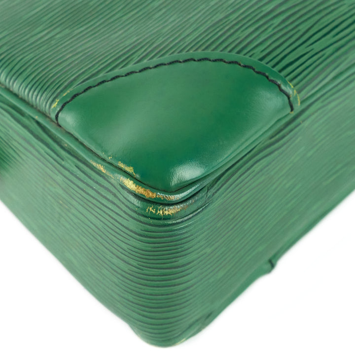 porte-documents voyage green epi leather briefcase bag