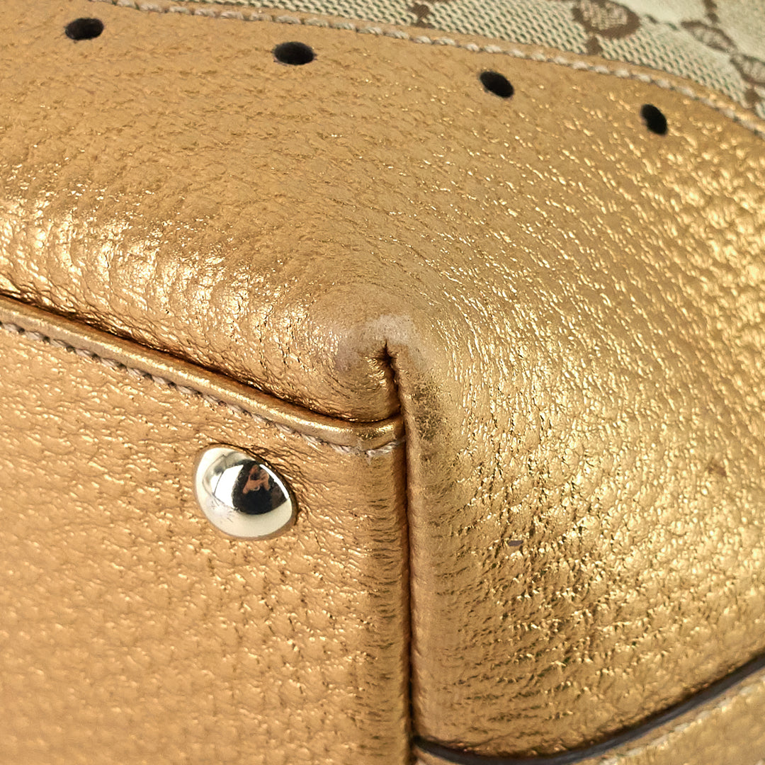 gg canvas punch tote bag