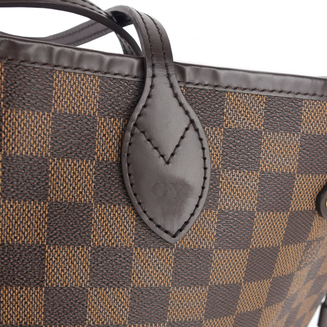 neverfull mm damier ebene canvas bag with pouch