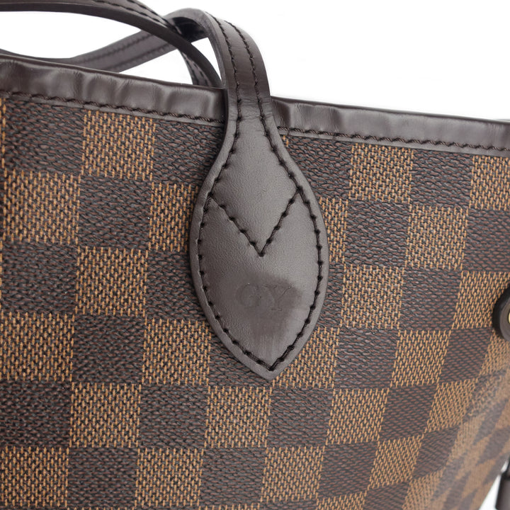 neverfull mm damier ebene canvas bag with pouch