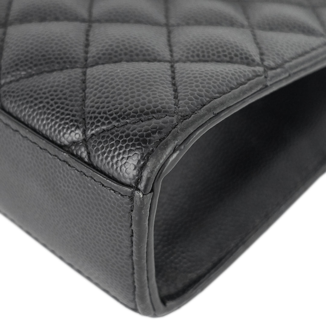 Envelope Grain de Poudre Matelassé Medium Leather Bag