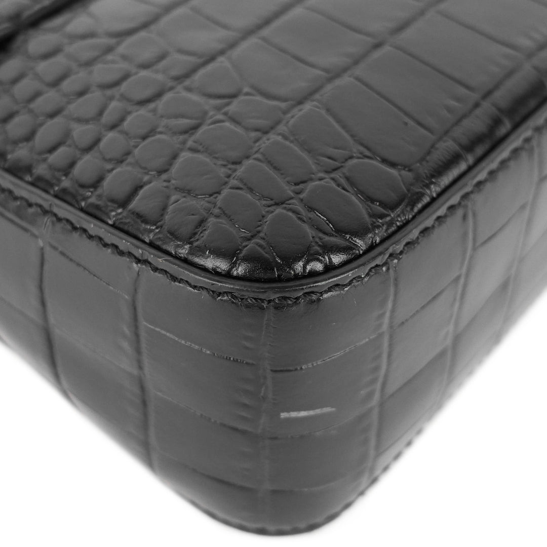 nobile crocodile embossed calfskin leather bag
