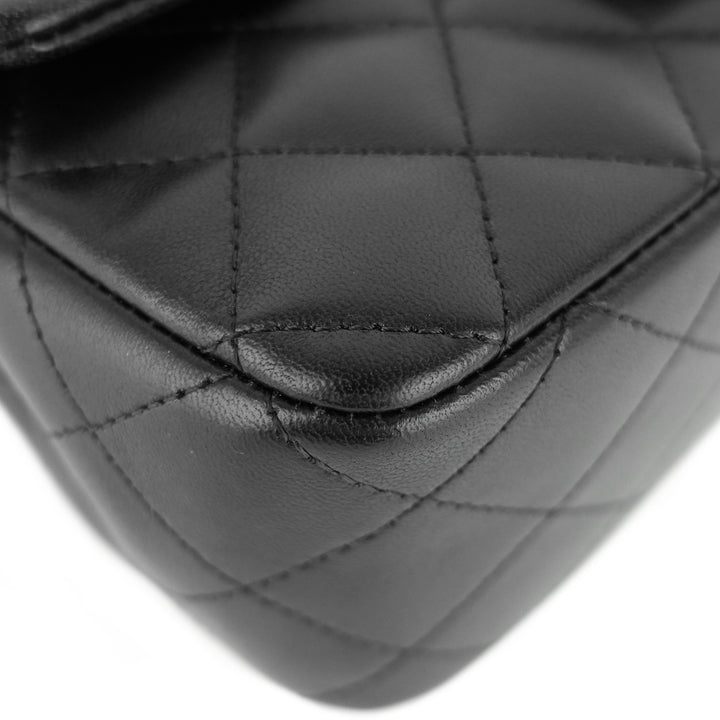 classic mini lambskin leather single flap bag