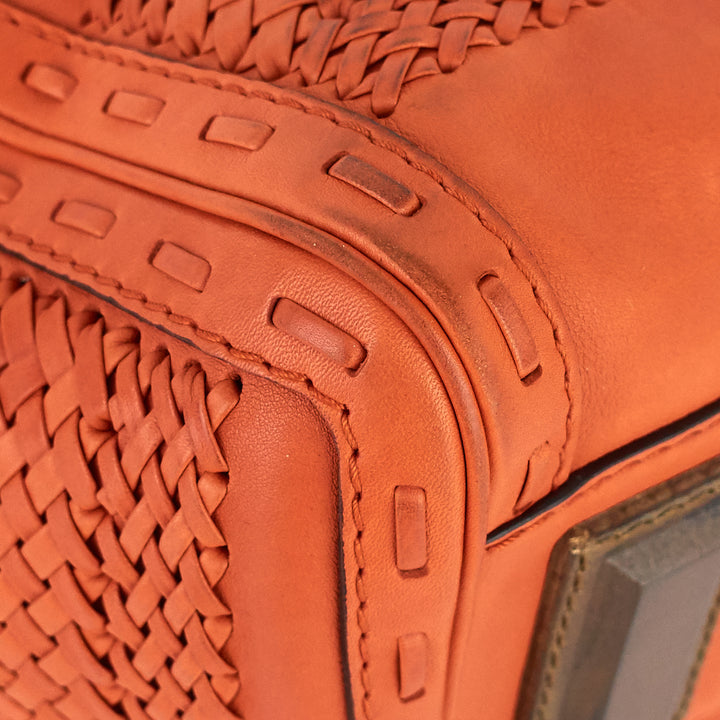 leather 'handmade' medium top handle bag