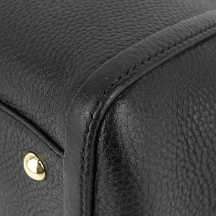 soho pebbled leather small top handle tote bag