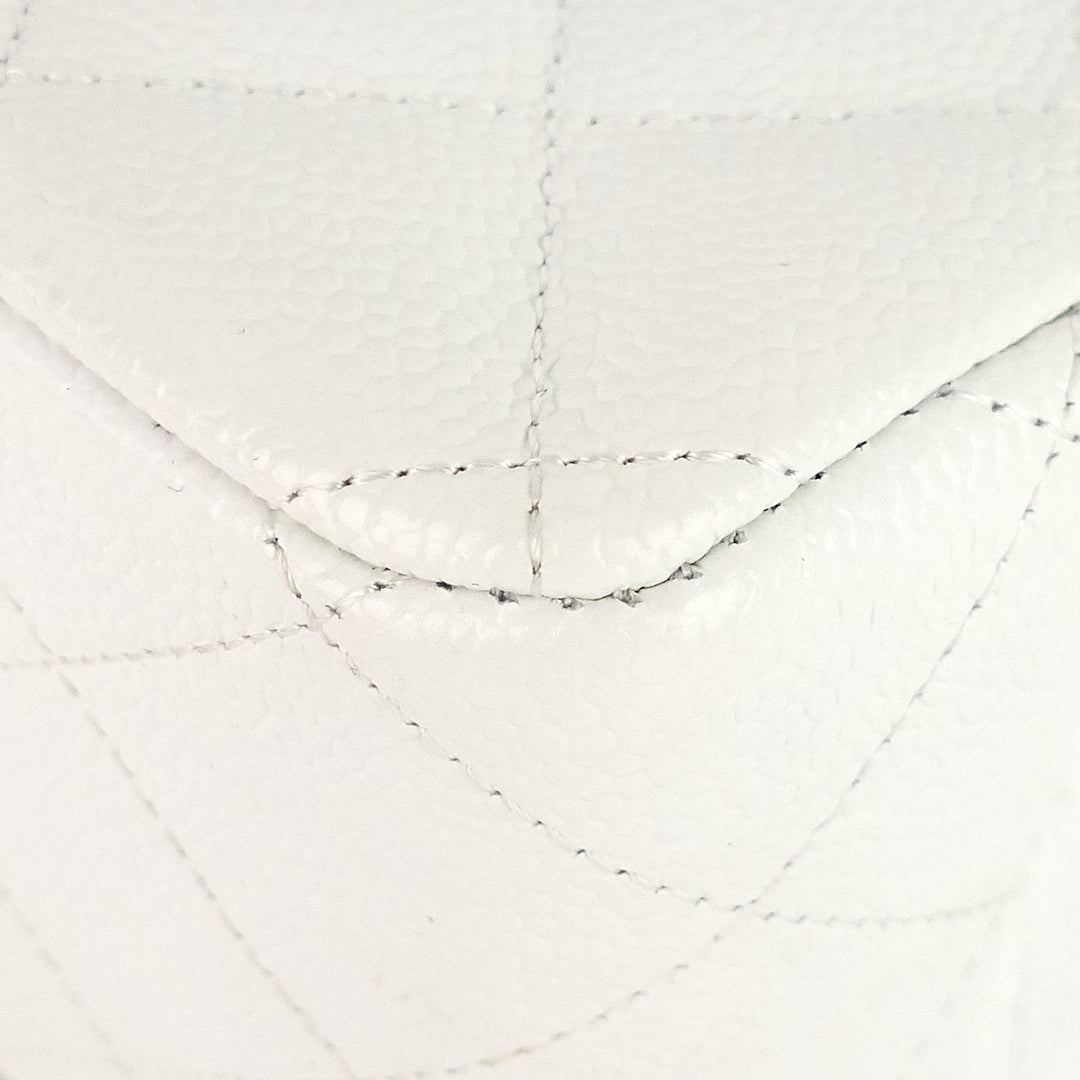 double flap jumbo caviar leather shoulder bag