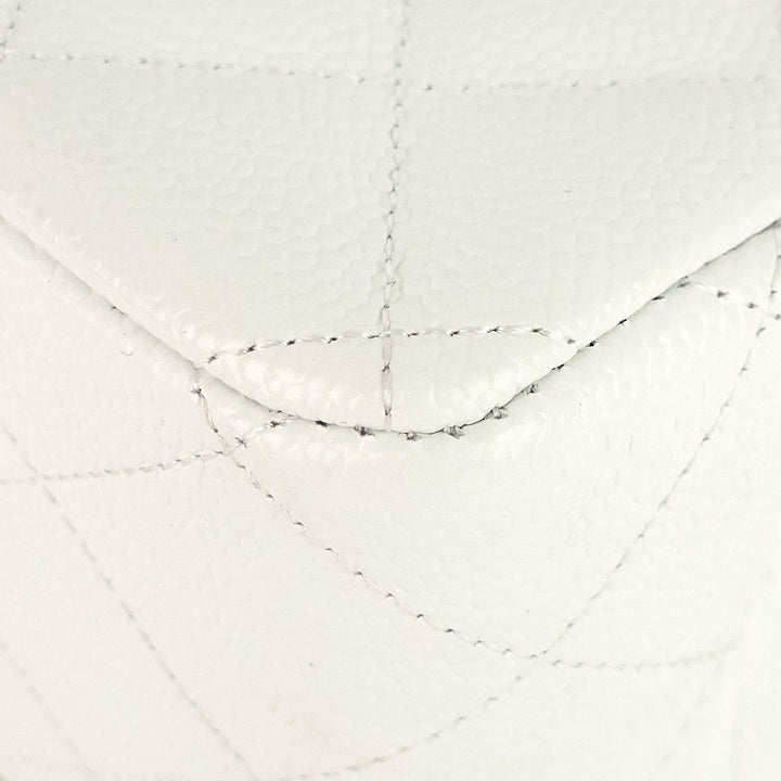 double flap jumbo caviar leather shoulder bag