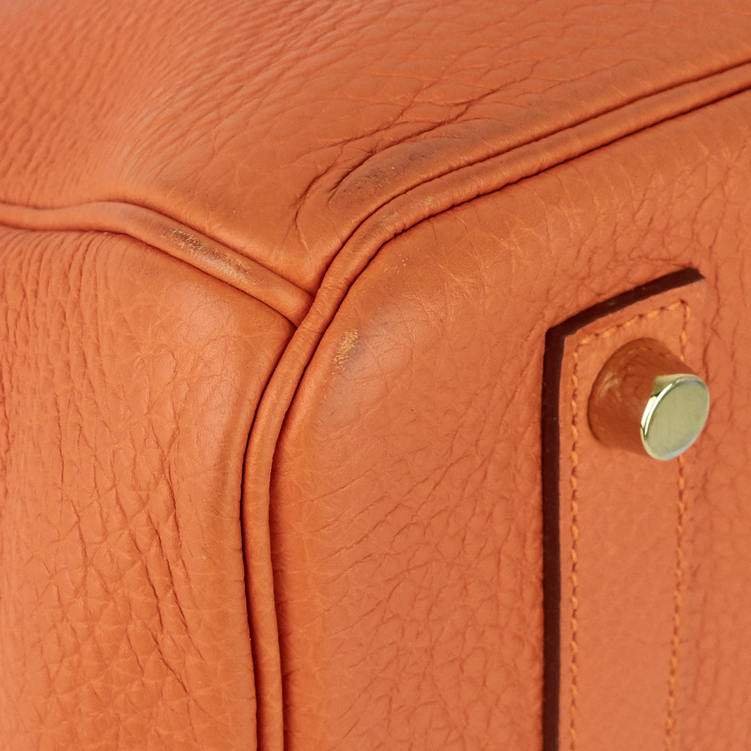 birkin 35 orange clemence leather bag
