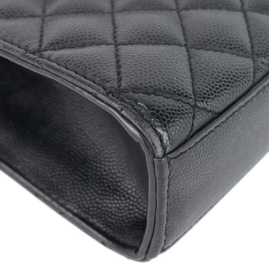 Envelope Grain de Poudre Matelassé Medium Leather Bag