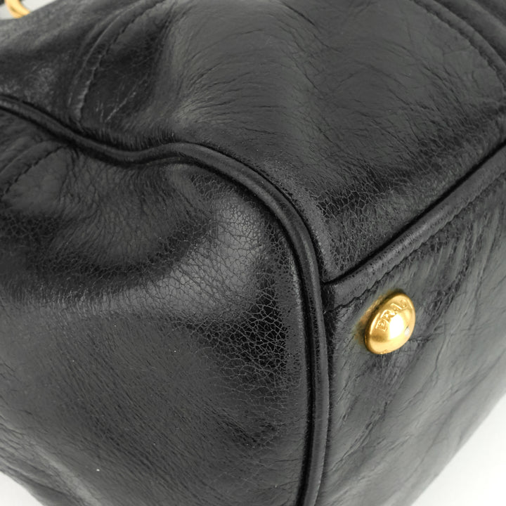 2-way glazed leather bag
