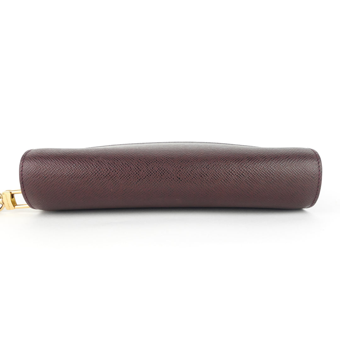 pochette baikal acajou taiga leather bag