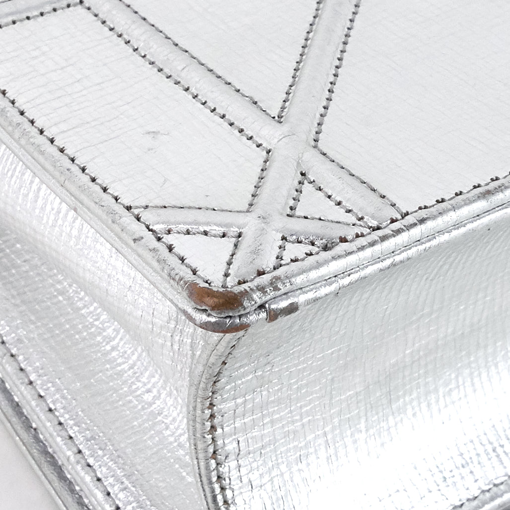 diorama metallic leather flap bag