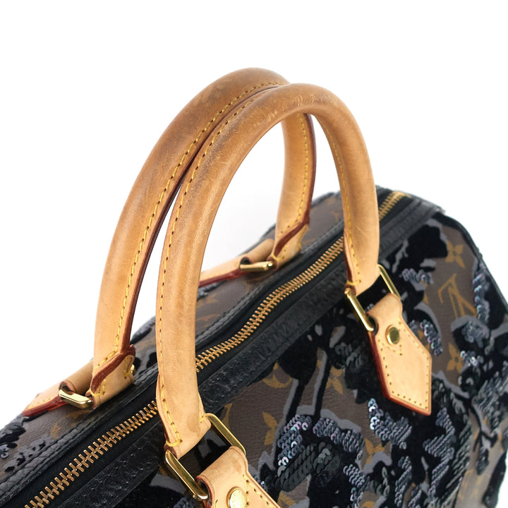 speedy 30 fleur de jais monogram canvas sequin bag