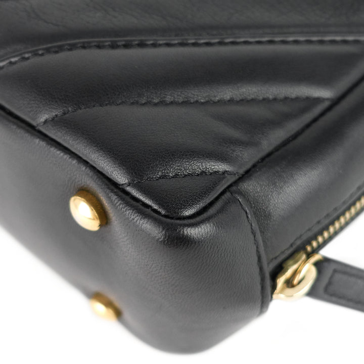 chevron quilted lambskin leather camera bag