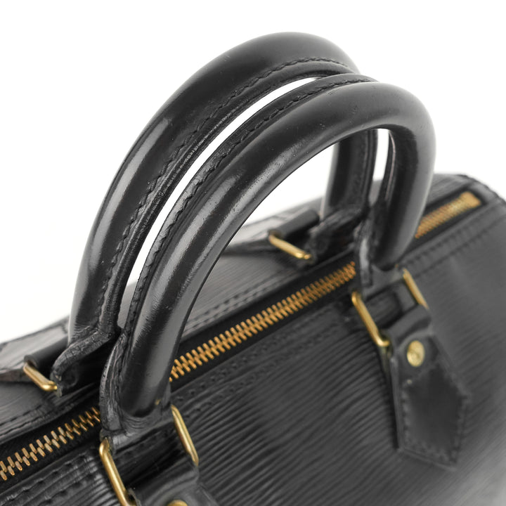speedy 25 black epi leather bag