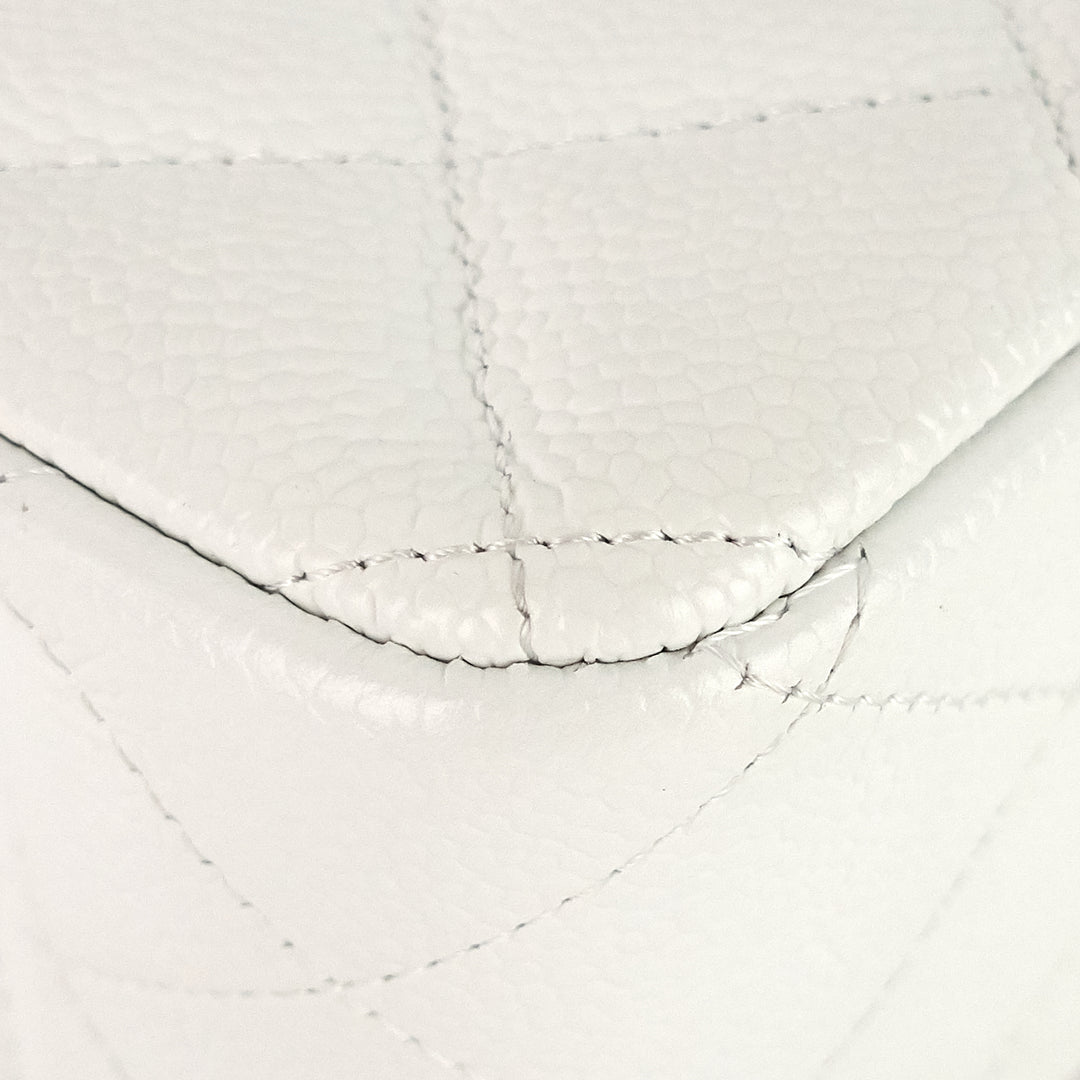 double flap jumbo caviar leather shoulder bag