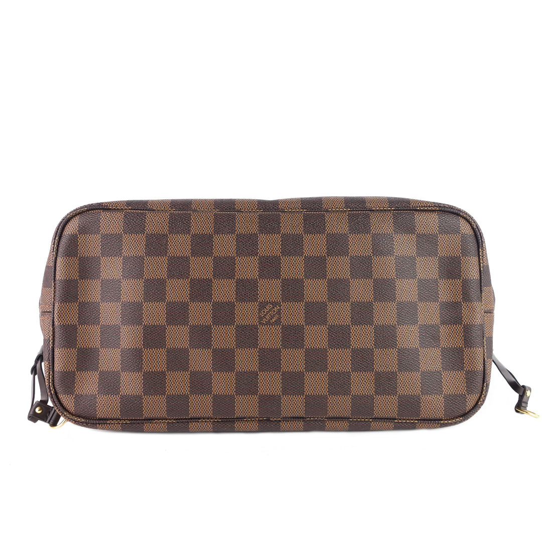neverfull mm damier ebene canvas bag with pouch