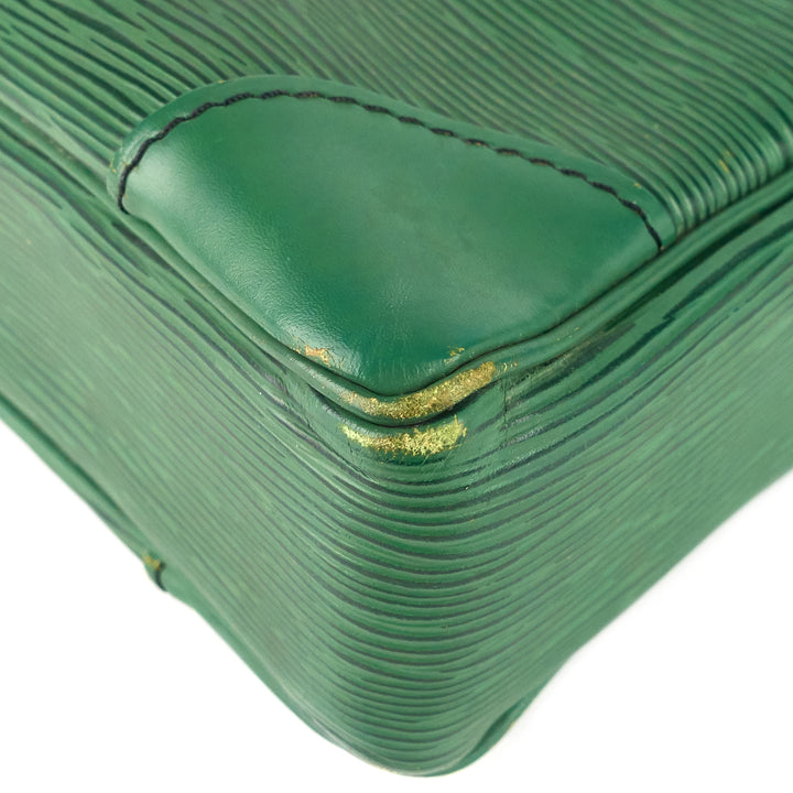 porte-documents voyage green epi leather briefcase bag