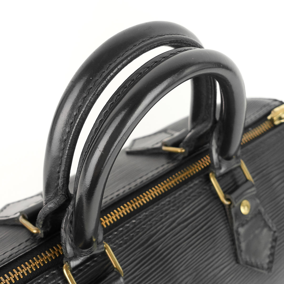 speedy 25 black epi leather bag