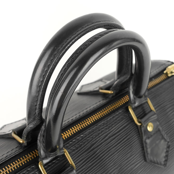 speedy 25 black epi leather bag