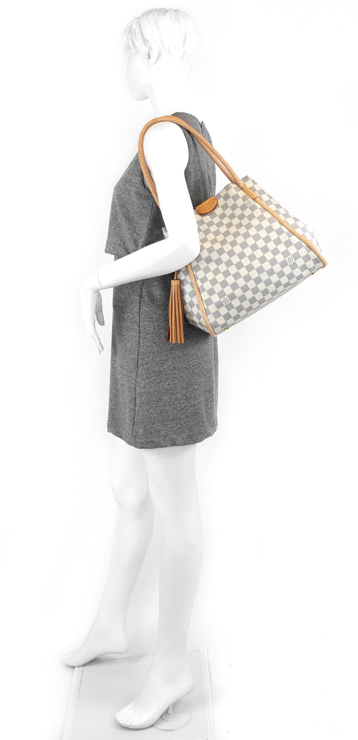 propriano damier azur canvas tote bag