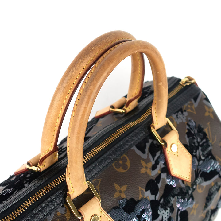 speedy 30 fleur de jais monogram canvas sequin bag