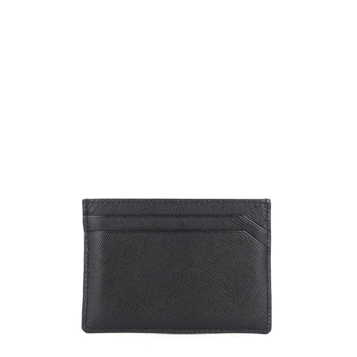 logo saffiano leather card holder