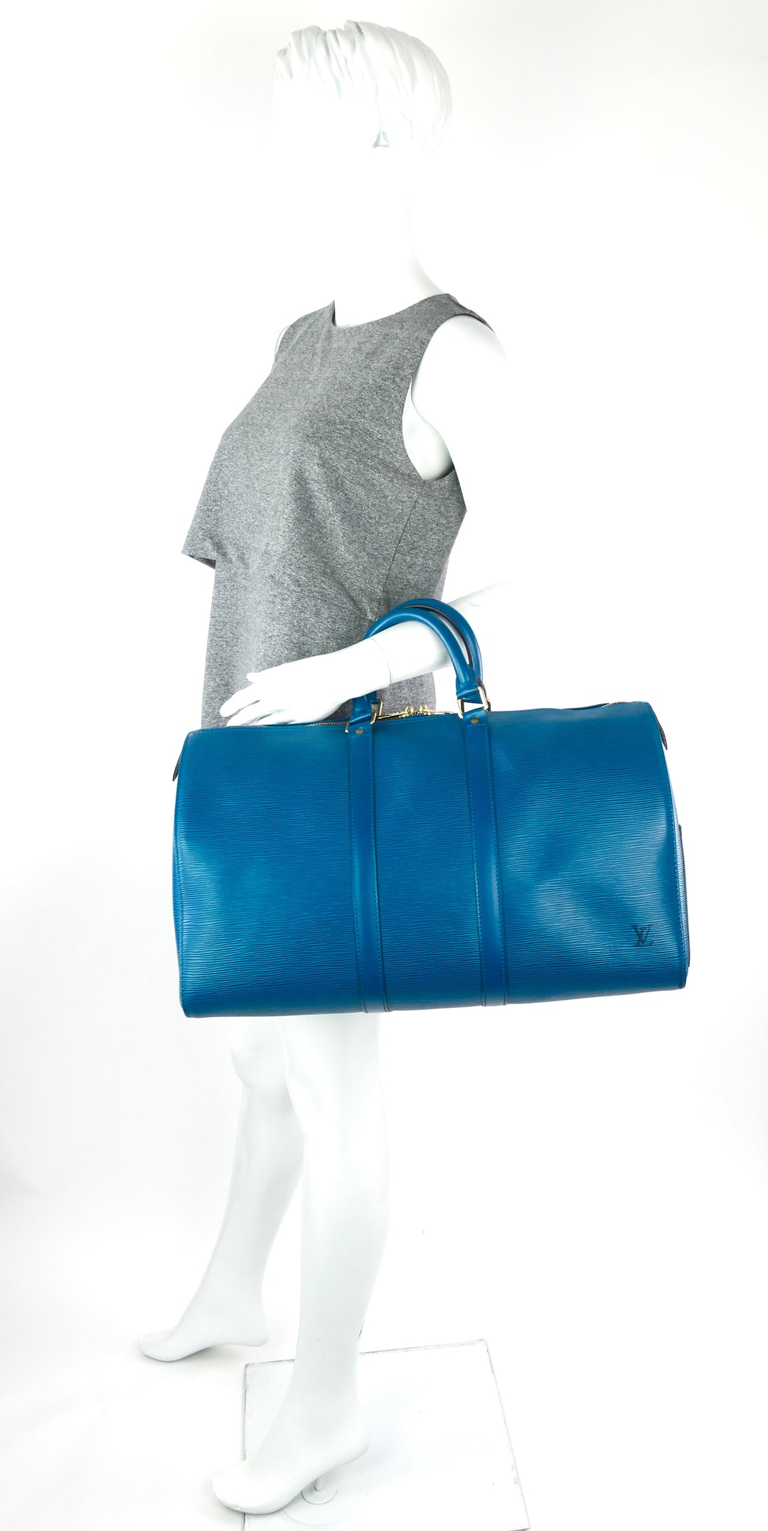 keepall 45 blue epi leather bag