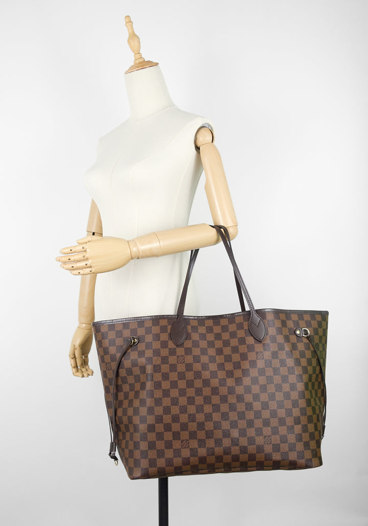 neverfull gm damier ebene canvas tote bag