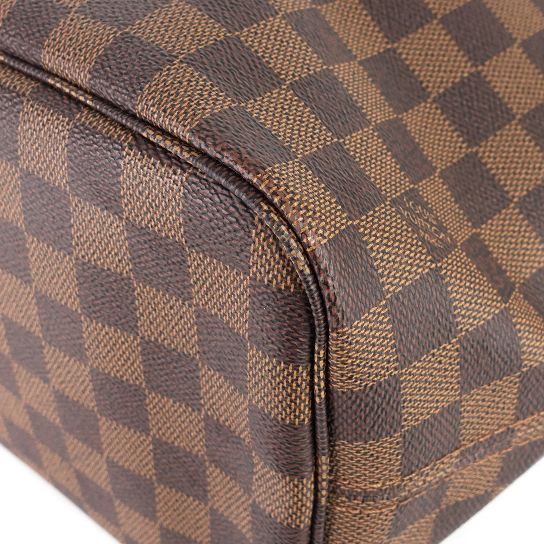 neverfull mm damier ebene canvas bag with pouch