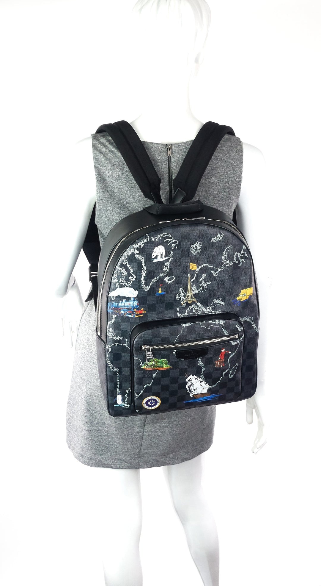 loui vuitton backpack josh Louis Vuitton Josh World Map Damier Graphite Canvas Backpack – Poshbag Boutique