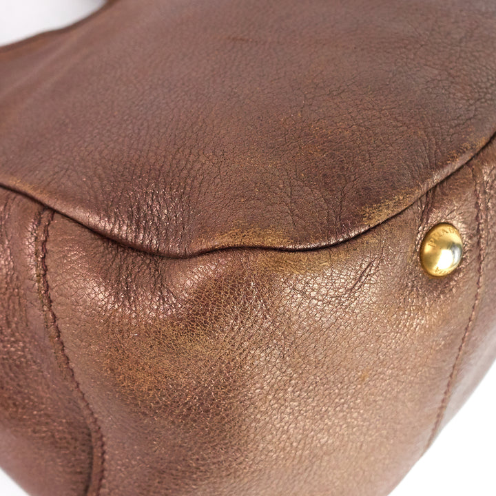 front pocket leather tote bag