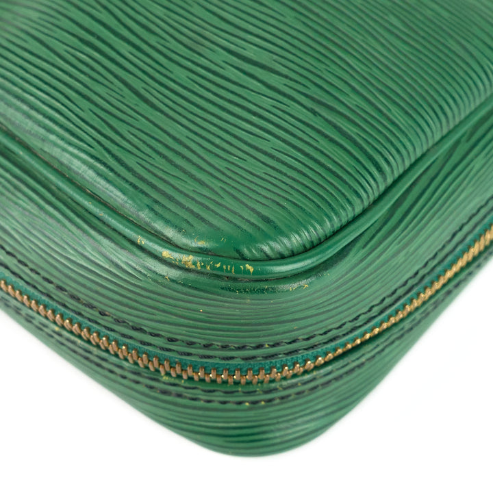 porte-documents voyage green epi leather briefcase bag