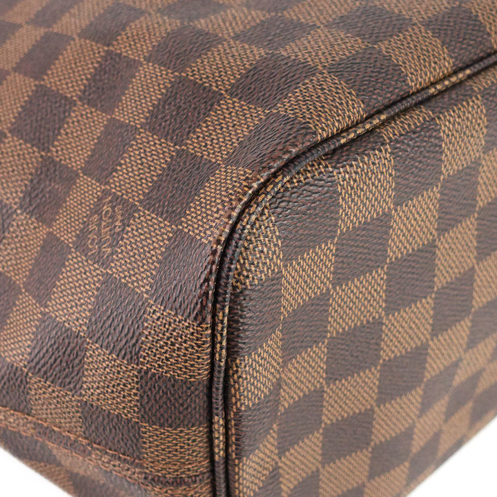 neverfull mm damier ebene canvas bag with pouch