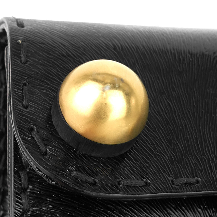 gold ball leather flap bag