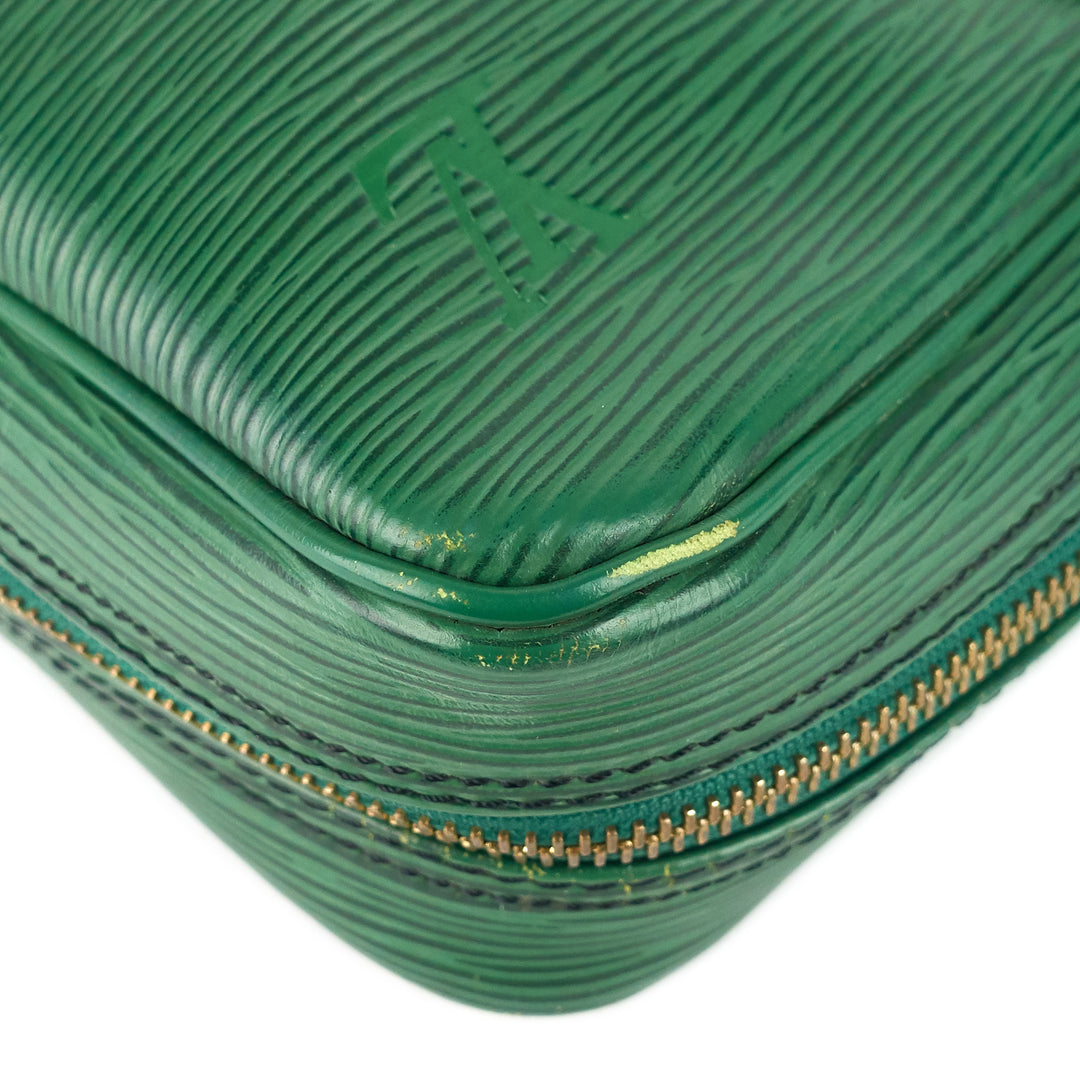 porte-documents voyage green epi leather briefcase bag