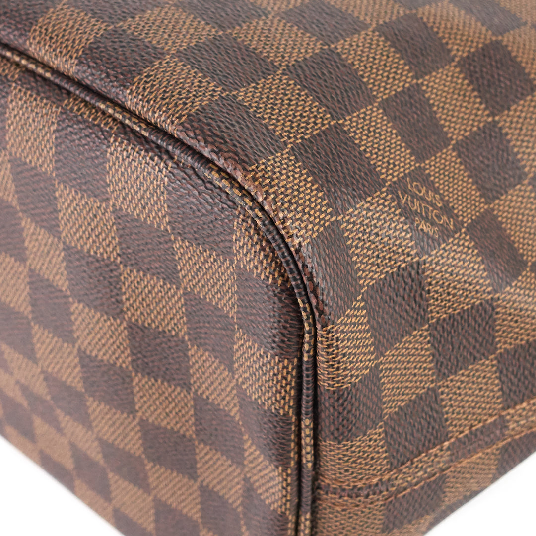 neverfull mm damier ebene canvas bag with pouch