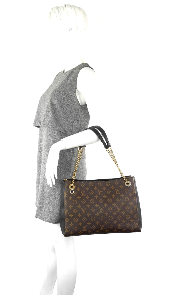 surène mm monogram canvas and calfskin leather tote bag