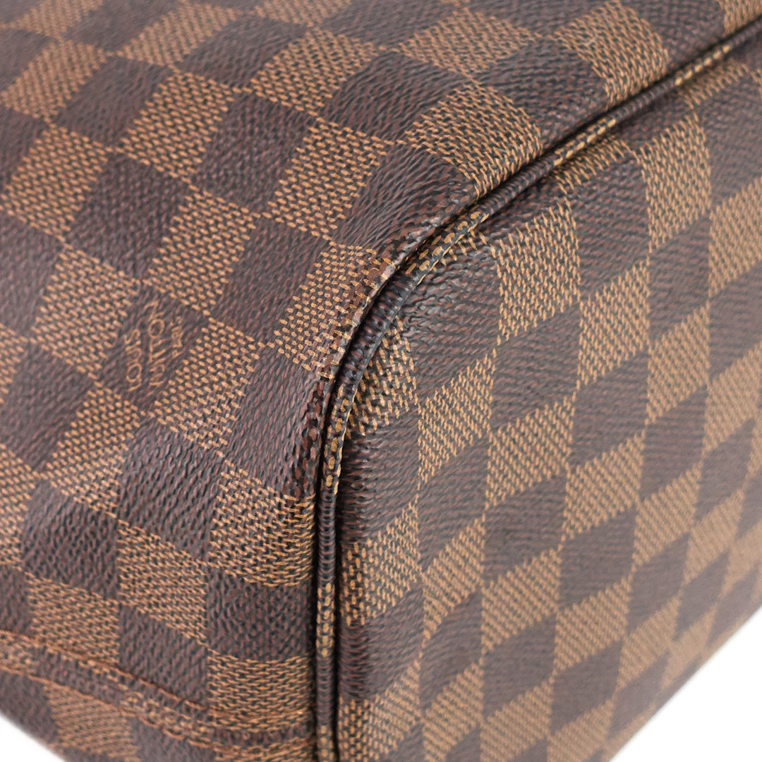 neverfull mm damier ebene canvas bag with pouch