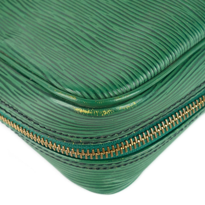 porte-documents voyage green epi leather briefcase bag