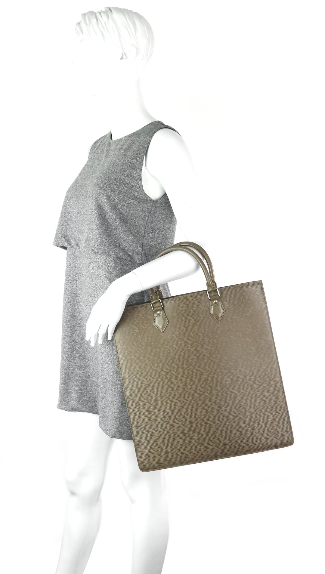 sac plat gm brown epi leather bag